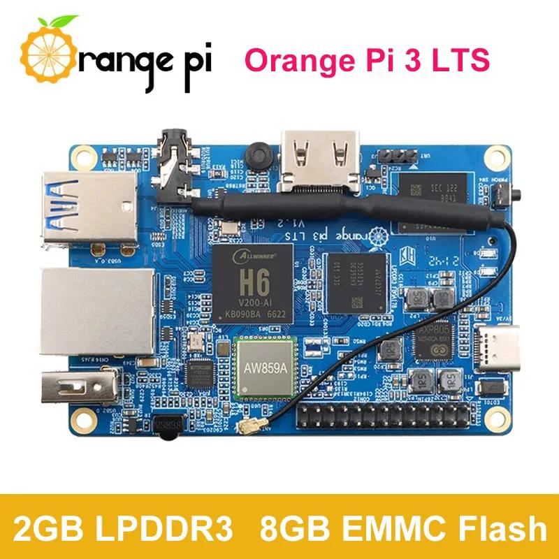 Orange Pi 3 LTS 2GB LPDDR3 8GB EMMC AllWinner H6 SoC ̴ ǻ,  BT5.0 ⰡƮ ̴, ȵ̵ 9.0   OS 
